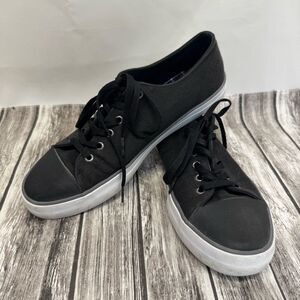 Ben Sherman Men's Canvas Sneakers Black Low Top Casual Shoes 10.5